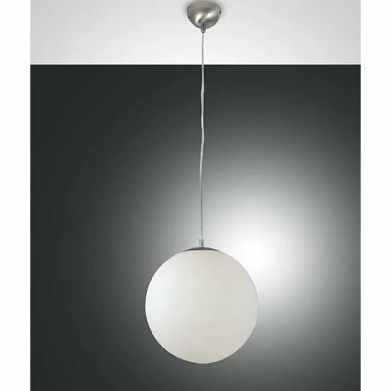 Luminaires Fabas Luce Suspension Fabas Luce BONG Nickel mat, 1 lumière