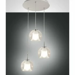 Luminaires Fabas Luce Suspension Fabas Luce Bretagna Blanc, 3 lumières* Suspensions