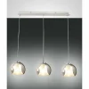 Suspension Verre Fumé-Luminaires Fabas Luce Suspension Fabas Luce Bretagna Blanc, 3 lumières
