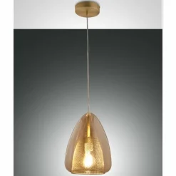 Luminaires Fabas Luce Suspension Fabas Luce Britton Laiton, 1 lumière
