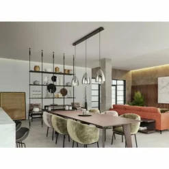 Luminaires Fabas Luce Suspension Fabas Luce Britton Noir, 3 lumières