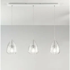 Luminaires Fabas Luce Suspension Fabas Luce Britton Blanc, 3 lumières