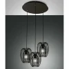 Lampes Vintages & Rétros-Luminaires Fabas Luce Suspension Fabas Luce Camp Noir, 3 lumières