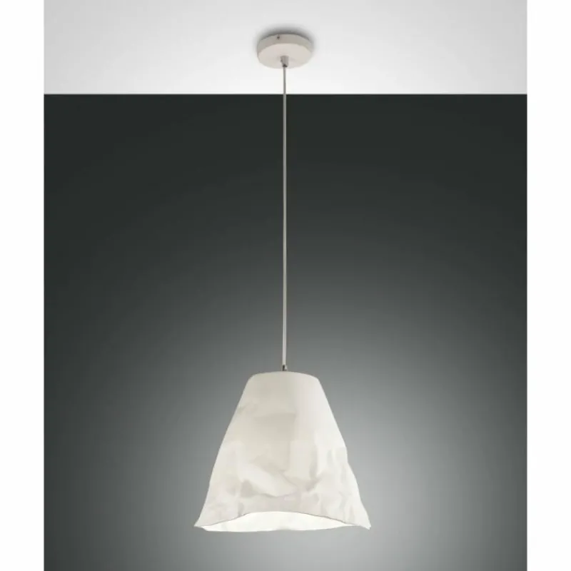 Luminaires Fabas Luce Suspension Fabas Luce Crumple Blanc, 1 lumière* Suspensions