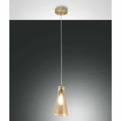 Luminaires Fabas Luce Suspension Fabas Luce Dafne Laiton, 1 lumière