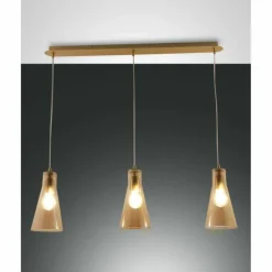 Luminaires Fabas Luce Suspension Fabas Luce Dafne Laiton, 3 lumières