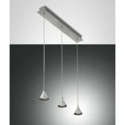 Luminaires Fabas Luce Suspension Fabas Luce Delta LED Aluminium, 3 lumières* Éclairage Led