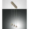 Lampes Dorées-Luminaires Fabas Luce Suspension Fabas Luce Delta LED Or, 3 lumières