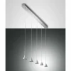 Luminaires Fabas Luce Suspension Fabas Luce Delta LED Aluminium, 5 lumières* Éclairage Led