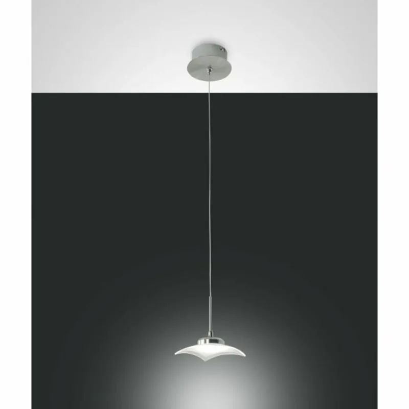 Luminaires Fabas Luce Suspension Fabas Luce Desus LED Nickel mat, 1 lumière