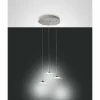 Luminaires Fabas Luce Suspension Fabas Luce Desus LED Nickel mat, 3 lumières