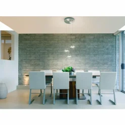 Luminaires Fabas Luce Suspension Fabas Luce Desus LED Nickel mat, 3 lumières