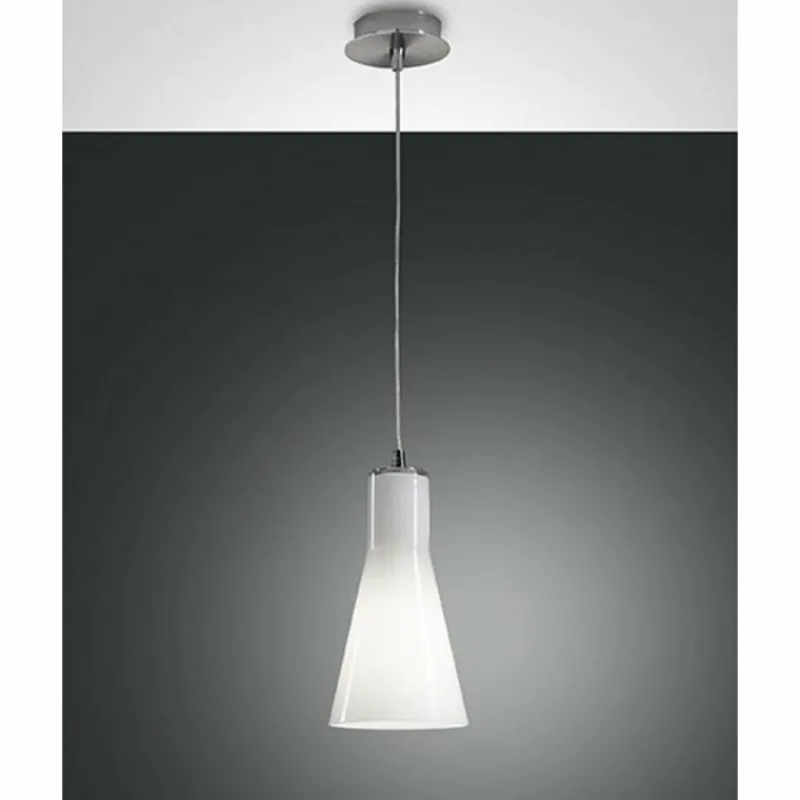 Luminaires Fabas Luce Suspension Fabas Luce DIANA Chrome, 1 lumière