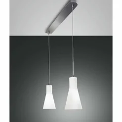 Luminaires Fabas Luce Suspension Fabas Luce DIANA Chrome, 2 lumières