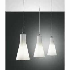 Luminaires Fabas Luce Suspension Fabas Luce DIANA Chrome, 3 lumières