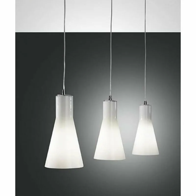 Luminaires Fabas Luce Suspension Fabas Luce DIANA Chrome, 3 lumières