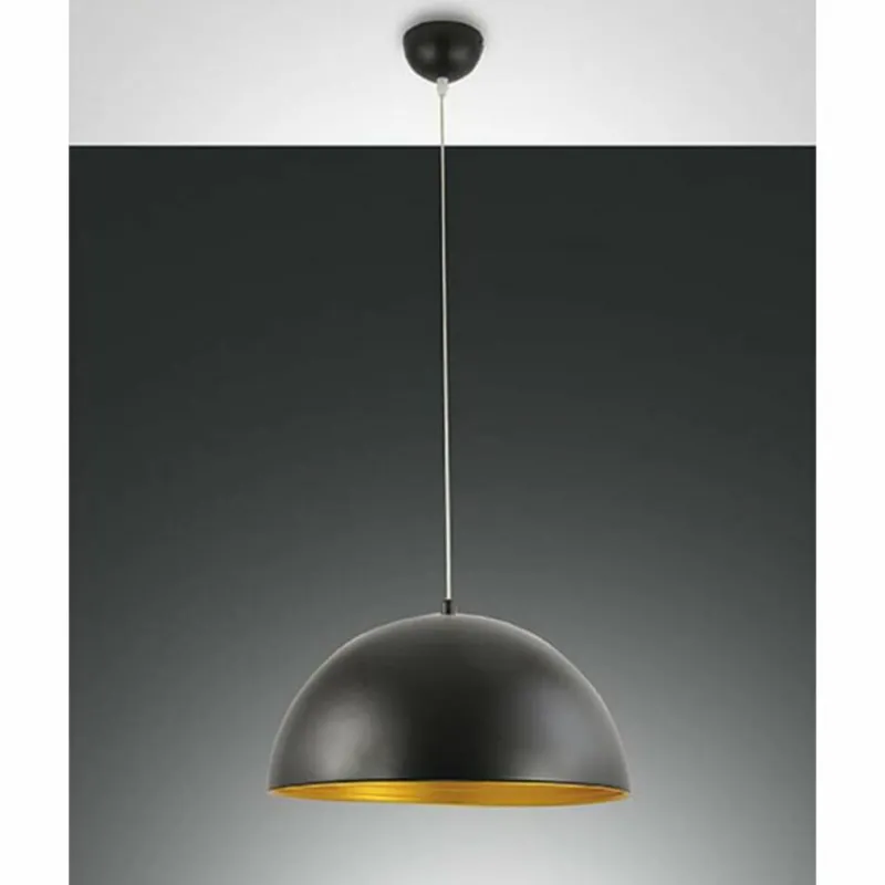 Lampes Dorées-Luminaires Fabas Luce Suspension Fabas Luce DINGLE Or, Noir, 1 lumière