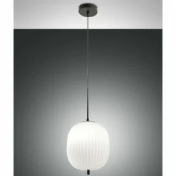 Luminaires Fabas Luce Suspension Fabas Luce Domizia Noir, 1 lumière