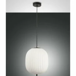 Luminaires Fabas Luce Suspension Fabas Luce Domizia Noir, 1 lumière