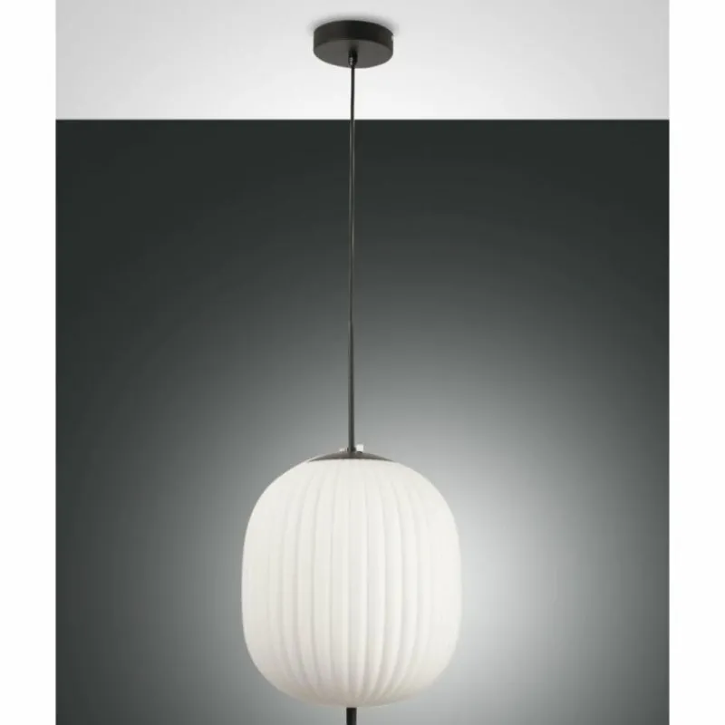 Luminaires Fabas Luce Suspension Fabas Luce Domizia Noir, 1 lumière