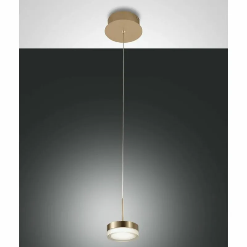 Luminaires Fabas Luce Suspension Fabas Luce Dunk LED Laiton, 1 lumière