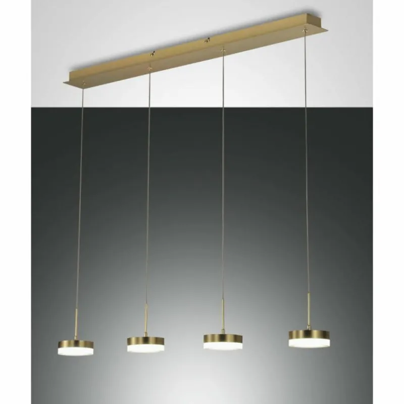 Luminaires Fabas Luce Suspension Fabas Luce Dunk LED Laiton, 4 lumières