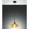 Luminaires Fabas Luce Suspension Fabas Luce Ela Noir, 1 lumière