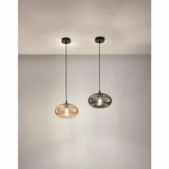 Luminaires Fabas Luce Suspension Fabas Luce Ela Noir, 1 lumière