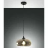 Luminaires Fabas Luce Suspension Fabas Luce Ela Noir, 1 lumière