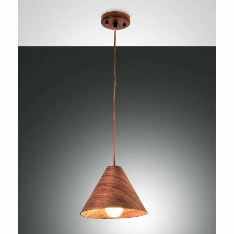 Style Boho-Chic-Luminaires Fabas Luce Suspension Fabas Luce Esino Bois foncé, 1 lumière