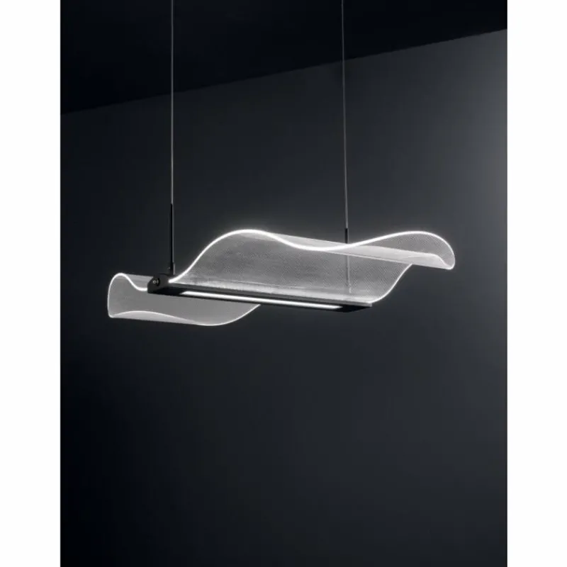 Luminaires Fabas Luce Suspension Fabas Luce Fenice LED Noir, 1 lumière* Éclairage Led