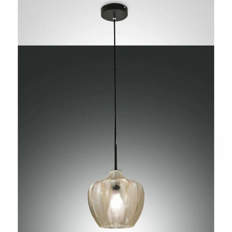 Luminaires Fabas Luce Suspension Fabas Luce Gallura Noir, 1 lumière