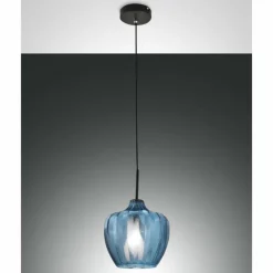 Luminaires Fabas Luce Suspension Fabas Luce Gallura Noir, 1 lumière