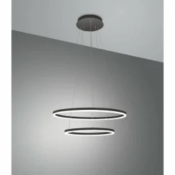 Luminaires Fabas Luce Suspension Fabas Luce Giotto LED Noir, 1 lumière* Éclairage Led