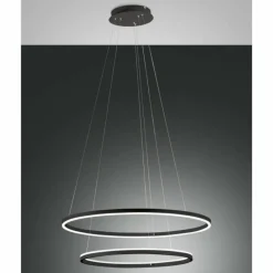 Luminaires Fabas Luce Suspension Fabas Luce Giotto LED Noir, 2 lumières* Éclairage Led