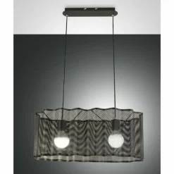Luminaires Fabas Luce Suspension Fabas Luce Glicine Noir, 2 lumières* Suspensions