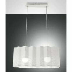 Luminaires Fabas Luce Suspension Fabas Luce Glicine Blanc, 2 lumières* Suspensions