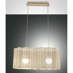 Lampes Dorées-Luminaires Fabas Luce Suspension Fabas Luce Glicine Or, 2 lumières
