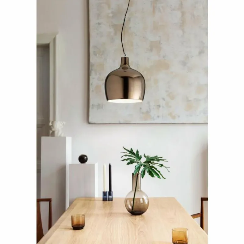 Luminaires Fabas Luce Suspension Fabas Luce Glossy Noir, 1 lumière* Suspensions