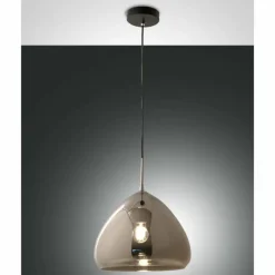 Suspension Verre Fumé-Luminaires Fabas Luce Suspension Fabas Luce Glow Noir, 1 lumière