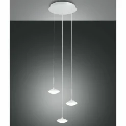Luminaires Fabas Luce Suspension Fabas Luce Hale LED Blanc, 3 lumières* Éclairage Led