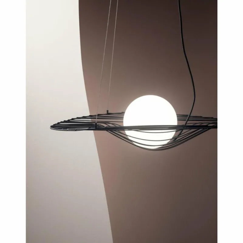 Luminaires Fabas Luce Suspension Fabas Luce Homa Noir, 1 lumière