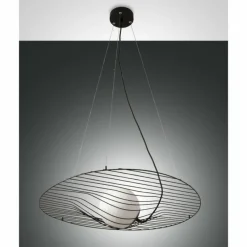 Luminaires Fabas Luce Suspension Fabas Luce Homa Noir, 1 lumière