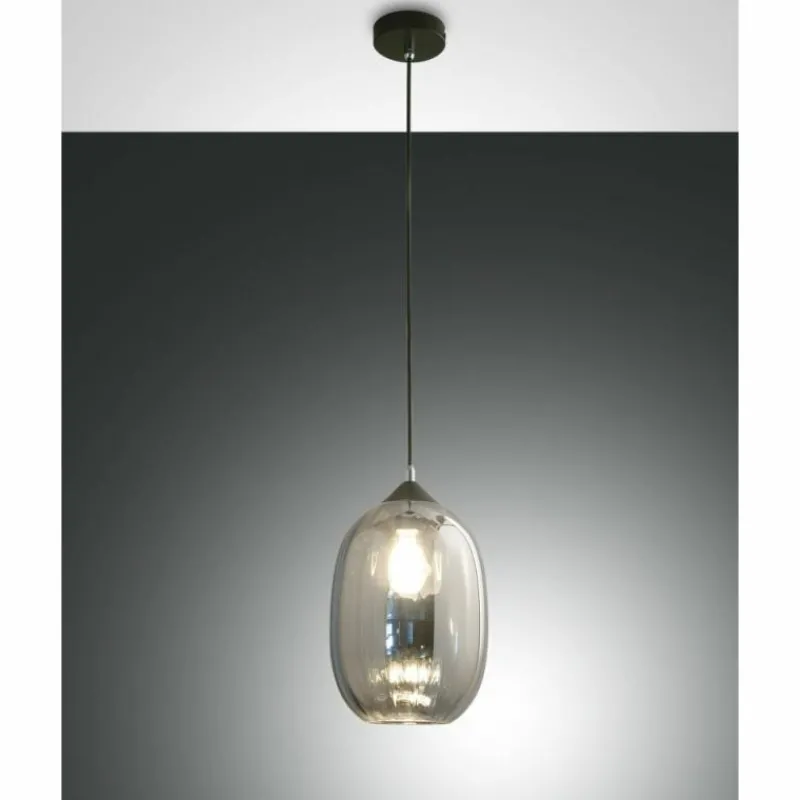 Luminaires Fabas Luce Suspension Fabas Luce Infinity Noir, 1 lumière