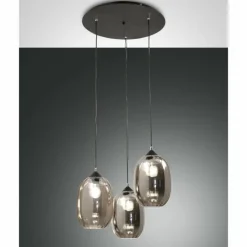 Luminaires Fabas Luce Suspension Fabas Luce Infinity Noir, 3 lumières