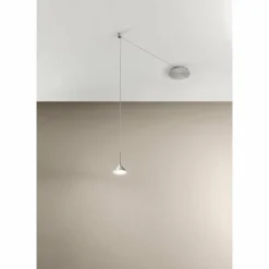 Luminaires Fabas Luce Suspension Fabas Luce Isabella LED Chrome, Nickel mat, 1 lumière* Éclairage Led