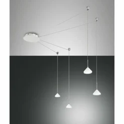 Luminaires Fabas Luce Suspension Fabas Luce Isabella LED Blanc, 4 lumières* Éclairage Led