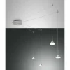 Luminaires Fabas Luce Suspension Fabas Luce Isabella LED Chrome, Nickel mat, 4 lumières* Éclairage Led