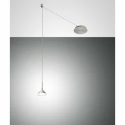 Luminaires Fabas Luce Suspension Fabas Luce Isabella LED Aluminium, Chrome, Nickel mat, 1 lumière