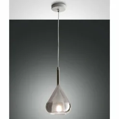 Suspension Verre Fumé-Luminaires Fabas Luce Suspension Fabas Luce Lila Fumé, 1 lumière